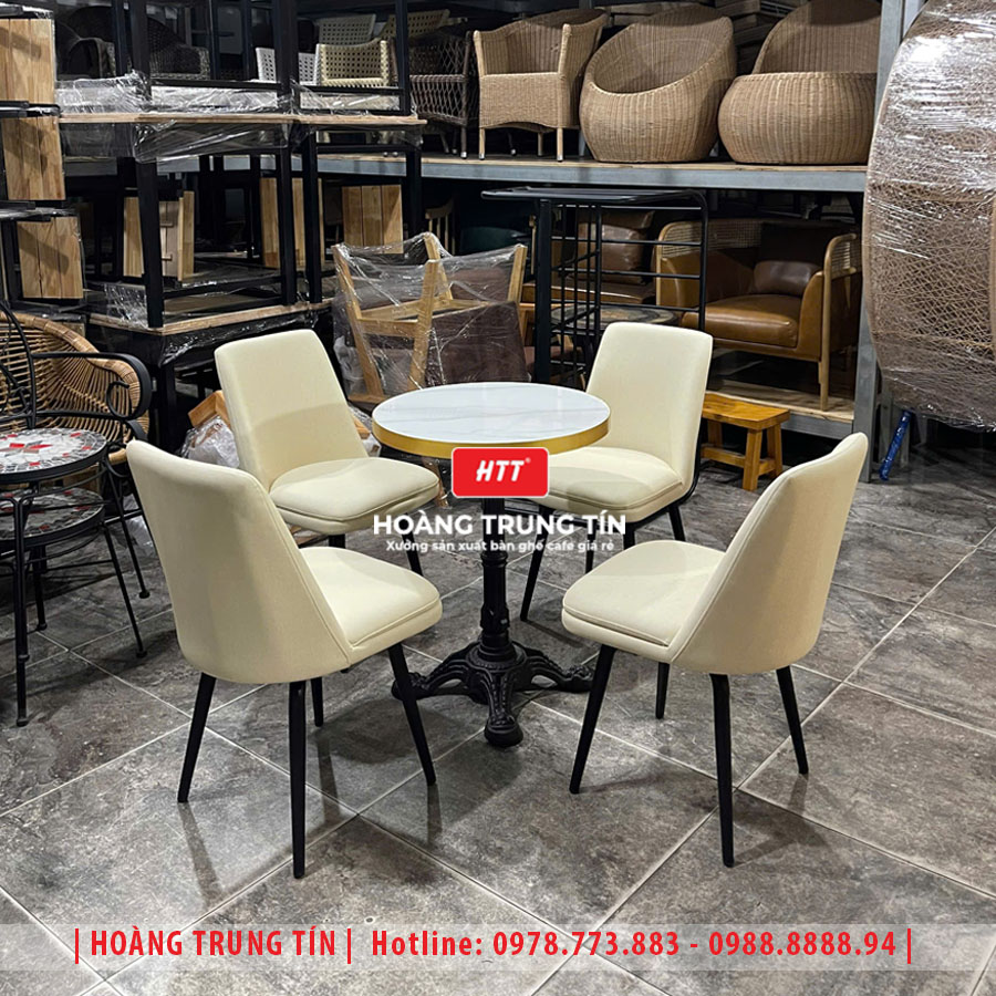 Bàn ghế cafe sắt nệm cao cấp HTT37