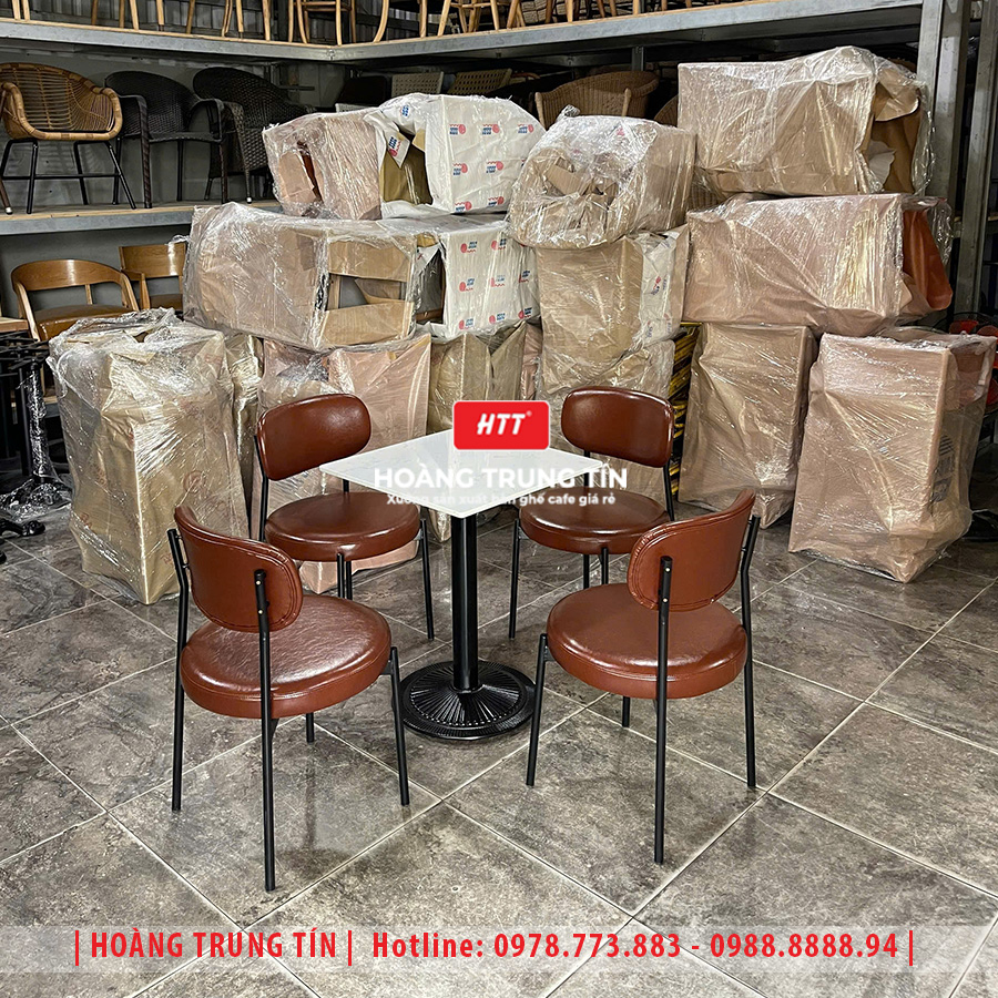 Bàn ghế cafe sắt nệm cao cấp HTT39