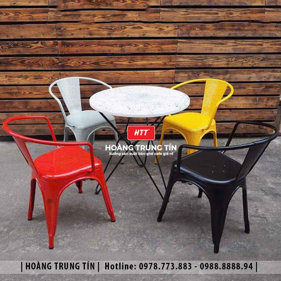 Bàn ghế cafe sắt ngoài trời HTT12