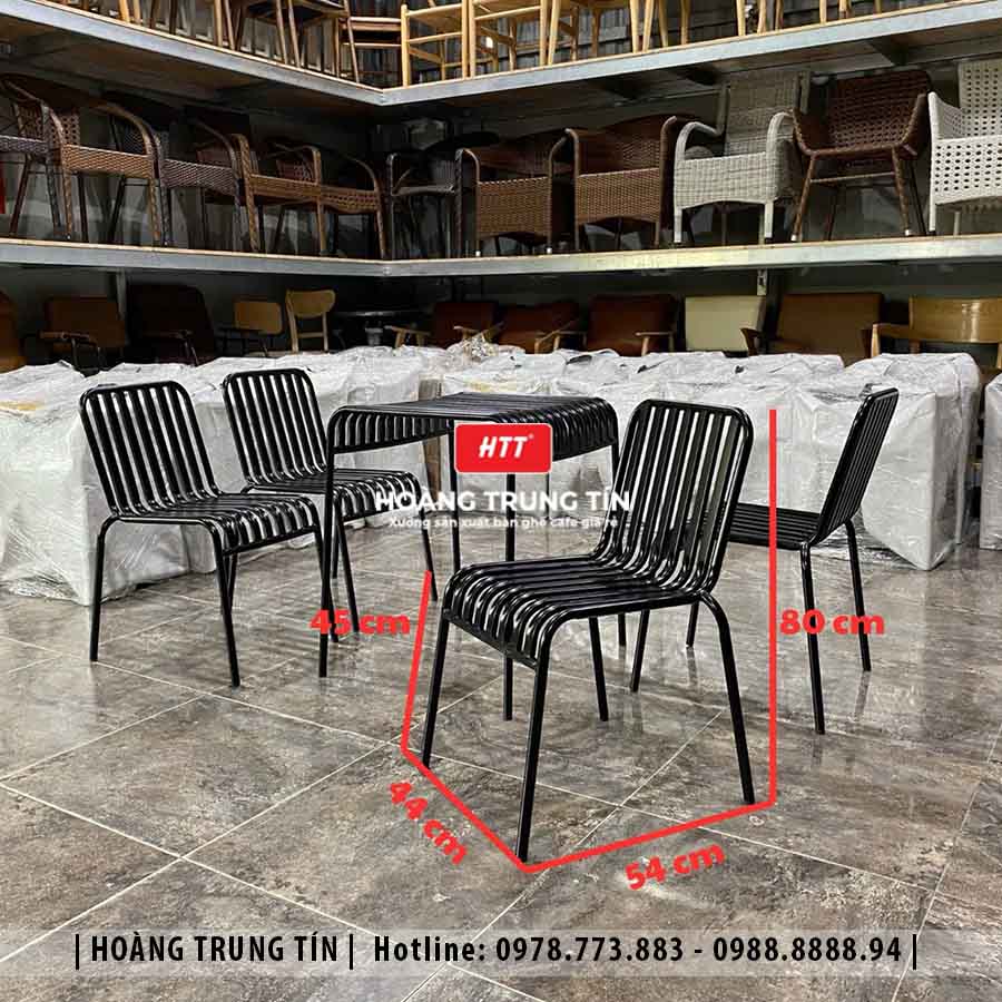 Bàn ghế cafe sắt ngoài trời HTT11